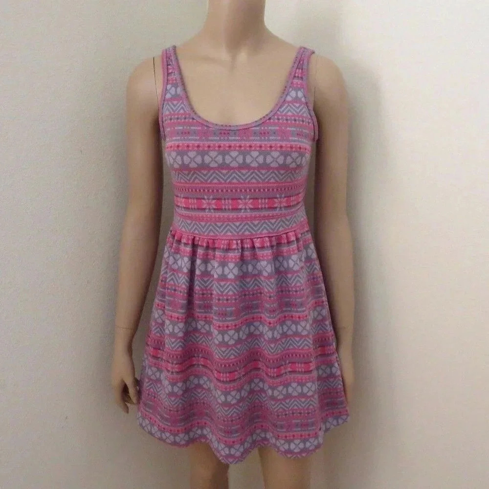 Hollister Patterned Mini Dress Size Small Purple